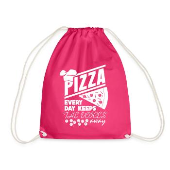 Pizzaria Pizza Pizzas - Drawstring Bag - fuchsia - Front