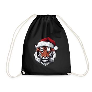 Tiger Kopf Weihnachten Xmas - Turnbeutel - Schwarz - Vorne
