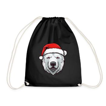 Tête d’ours polaire Noël Noël ours polaire - Sac de sport léger - noir - Devant