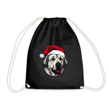 Kangal Hund Kopf Weihnachten Xmas - Turnbeutel - Schwarz - Vorne