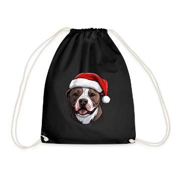 Staffordshire Bull Terrier Dog Head Christmas - Drawstring Bag - black - Front