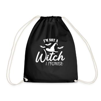 Halloween Witch Witchcraft Witch's Broom - Drawstring Bag - black - Front