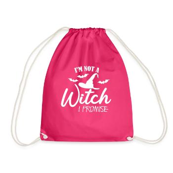 Halloween Witch Witchcraft Witch's Broom - Drawstring Bag - fuchsia - Front
