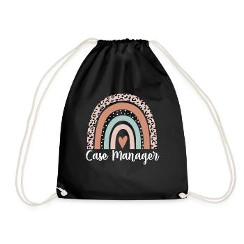 Case Manager Rainbow Leopard Funny Case Manager - Drawstring Bag - black - Front