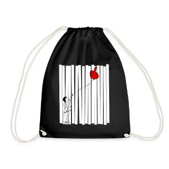 Middle Finger Balloon Misanthrope - Drawstring Bag - black - Front