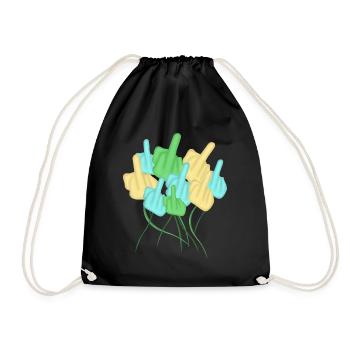 Middle Finger Flower Misanthrope - Drawstring Bag - black - Front