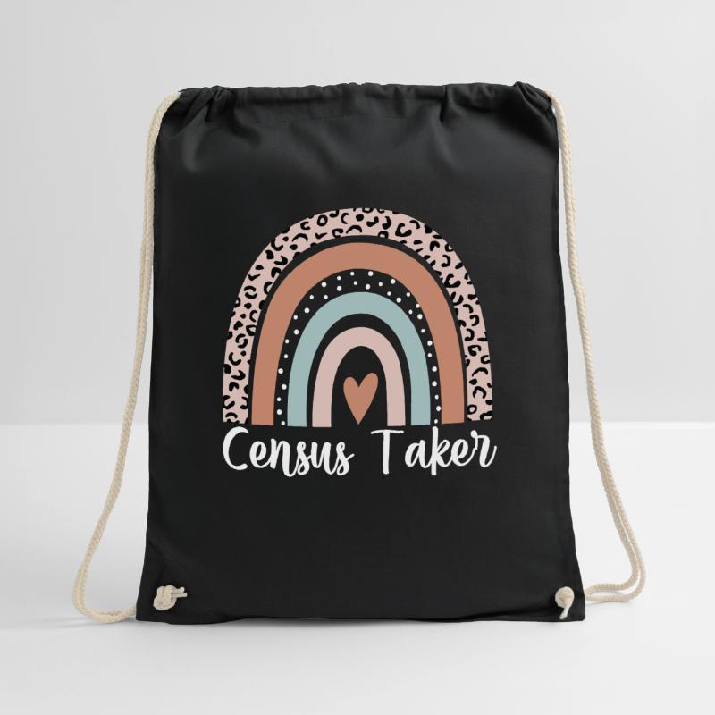 Census Taker Rainbow Leopard Funny Census Taker Drawstring Bag