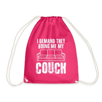 Sofa Couch - Drawstring Bag - fuchsia - Front