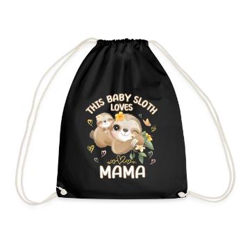 This Baby Sloth Loves Mom On Mother's Day - Drawstring Bag - black - Front
