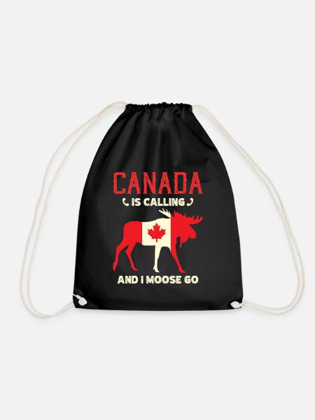 Kanada Elch Kanadische Flagge Maple Leaf - Turnbeutel - Schwarz