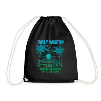 Family holidays 2024 make memories - Drawstring Bag - black - Front
