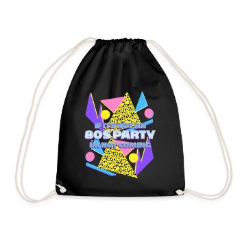 1980's Retro 80s Party - Drawstring Bag - black - Front