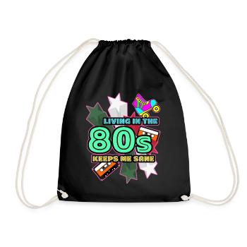 années 1980 80 Rétro - Sac de sport léger - noir - Devant