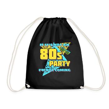 80s 1980's Retro Party - Drawstring Bag - black - Front