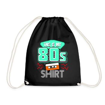 Rétro des années 1980 et des années 80 - Sac de sport léger - noir - Devant