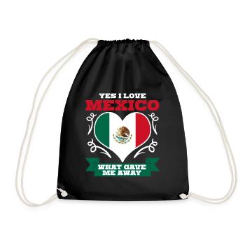 Mexico Heart Mexican Flag Mexicans - Drawstring Bag - black - Front