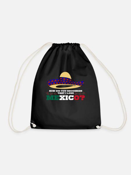Mexico Mexican Flag Mexicans - Drawstring Bag - black