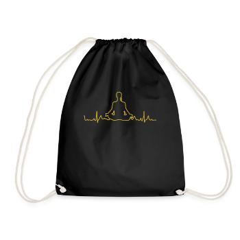 Yoga Meditation Meditating - Drawstring Bag - black - Front