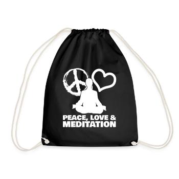 Meditation Peace Meditating Yoga - Drawstring Bag - black - Front