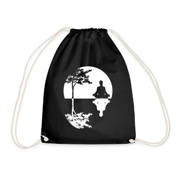 Meditation Tree Meditating Yoga - Drawstring Bag - black - Front