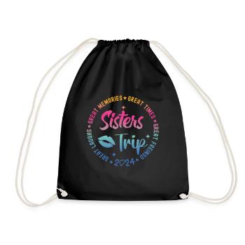 Great Laughs Sisters Trip 2024 - Drawstring Bag - black - Front