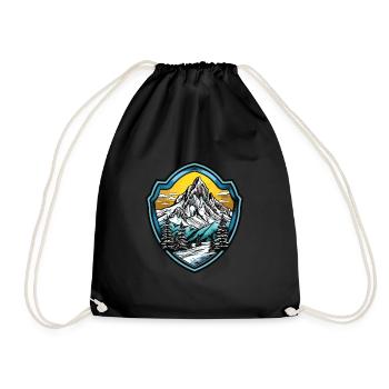 Symbole : Montagnes, Armoiries - Sac de sport léger - noir - Devant