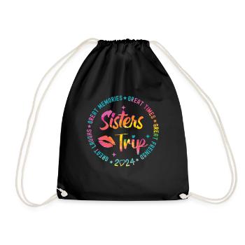Great Laughs Sisters Trip 2024 - Drawstring Bag - black - Front