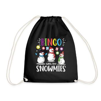Bingo avec mes snowmies drôle bonhomme de neige - Sac de sport léger - noir - Devant