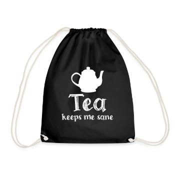 Teapot Tea Cup Tea Bag - Drawstring Bag - black - Front