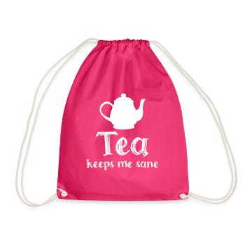 Teapot Tea Cup Tea Bag - Drawstring Bag - fuchsia - Front