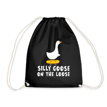 Silly geese on the loose - Drawstring Bag - black - Front