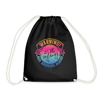 Warning Moms Friends Reunion Girls Trip - Drawstring Bag - black - Front