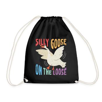The stupid goose on the loose - Drawstring Bag - black - Front