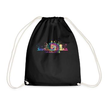 Charlottean's Skyline Charlotte - Drawstring Bag - black - Front