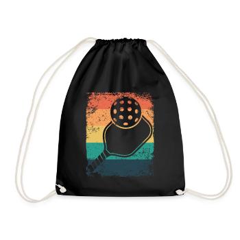 Wiffleball Club Retro Pickleball Team - Drawstring Bag - black - Front