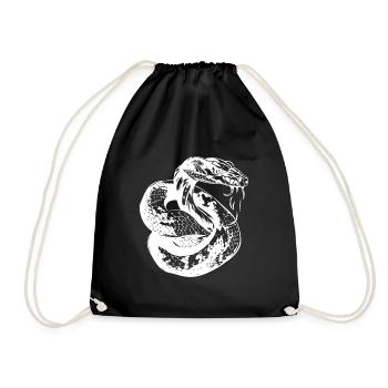 Schlange Tattoo Cobra - Turnbeutel - Schwarz - Vorne