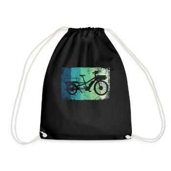 Lastenfahrrad Lastenrad Cargo Bike Cargobike - Drawstring Bag - black - Front