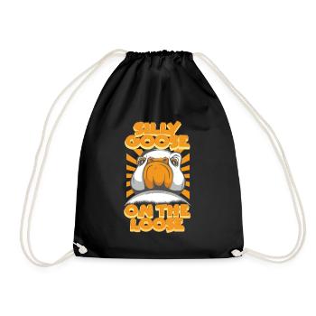 The stupid goose on the loose - Drawstring Bag - black - Front