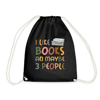 Reading Book Read Books Bookworm - Drawstring Bag - black - Front