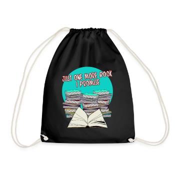 Books Book Reading Bookworm Read - Drawstring Bag - black - Front