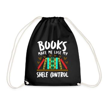 Reading Books Book Shelf Bookworm - Turnbeutel - Schwarz - Vorne