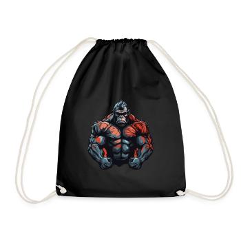 Gorilla Beast Bodybuilding Muskeln Gym - Turnbeutel - Schwarz - Vorne
