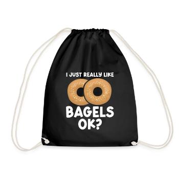 Bagel Gift Food Bagel - Drawstring Bag - black - Front