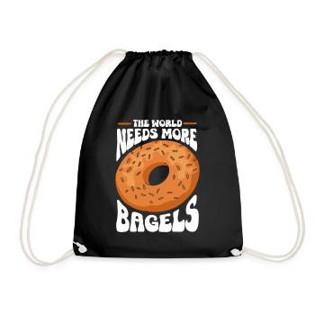 Bagel Gift Food Bagel - Drawstring Bag - black - Front