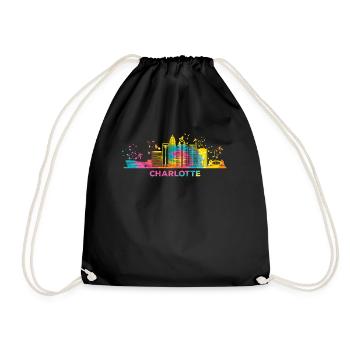 Charlottean's Skyline Charlotte - Drawstring Bag - black - Front