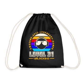 Level 31 - Drawstring Bag - black - Front