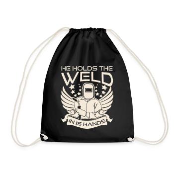 Welder Blacksmith Metalworker Metal Work - Drawstring Bag - black - Front