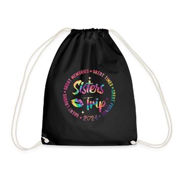 Great Laughs Sisters Trip 2024 - Drawstring Bag - black - Front