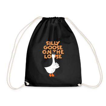 The stupid goose on the loose - Drawstring Bag - black - Front