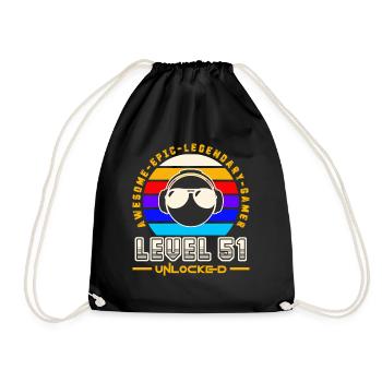 Level 51 - Drawstring Bag - black - Front